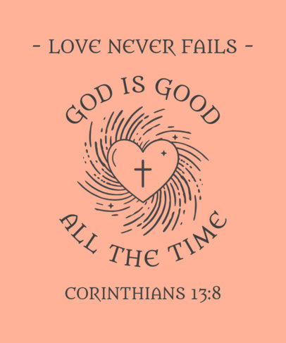 T-Shirt Design Creator Featuring a Christian Heart Graphic