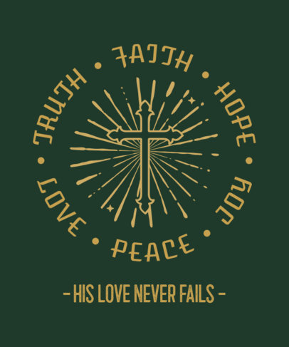 Christian T-Shirt Design Maker Featuring a Cross Graphic and a Quote