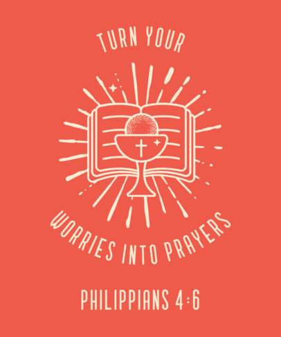 Illustrated T-Shirt Design Maker with a Sacred Host and a Bible 2964k