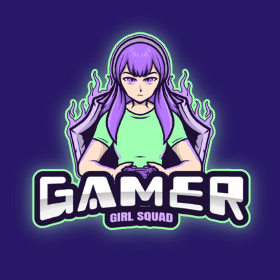 Logo Generator Featuring a Gamer Girl Graphic
