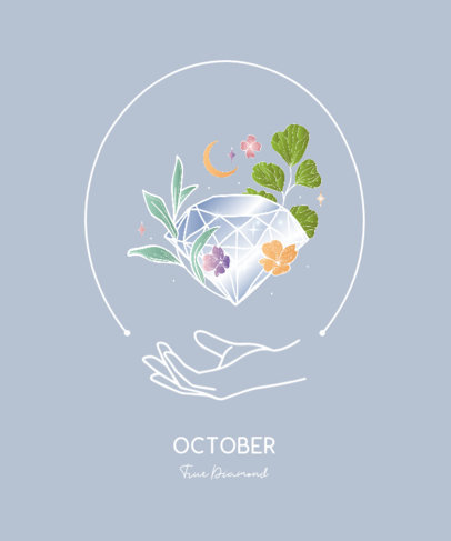 Illustrated T-Shirt Design Generator with a Diamond Graphic