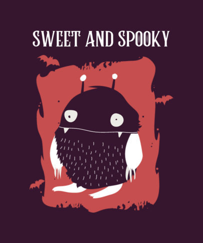 Kids T-Shirt Design Template with a Halloween Theme