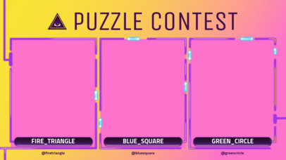 Twitch Overlay Template Featuring a Puzzle Contest with Three Webcam Frames 2970a