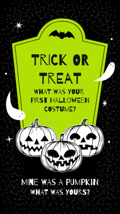 Instagram Story Maker with a Question About Halloween Costumes