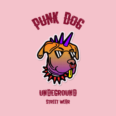 Streetwear Brand Logo Creator Featuring a Punk Dog Clipart
