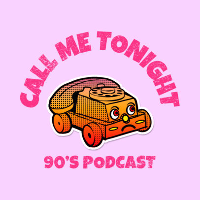 Retro Logo for a Podcast Featuring a Funny Graphic