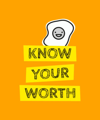 T-Shirt Design Generator With a Positive Quote and a Fun Sticker 