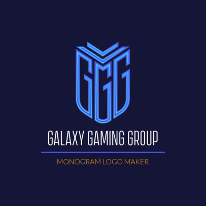 Gaming Logo Template Featuring a 3D-Effect Monogram
