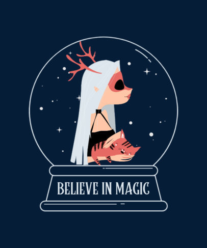 Magical-Looking T-Shirt Design Creator Featuring a Witch