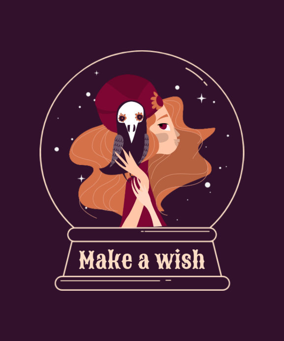 Placeit - Illustrated T-Shirt Design Maker Featuring a Witch with an ...