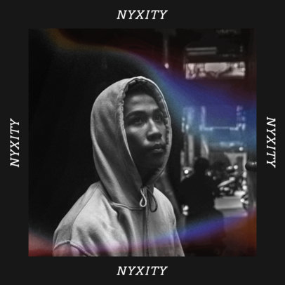 Minimal Cover Art Maker for a Hip-Hop Singer Featuring Flare Effects 2958g