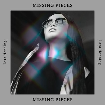 Minimal Album Cover Art Template for a Female Pop Singer Featuring Light Flare Effects 2958j