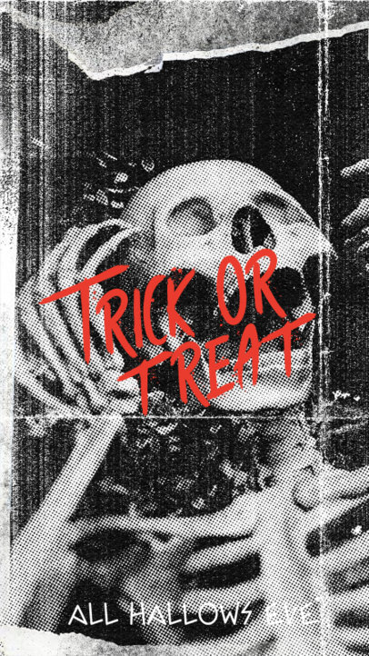Halloween-Themed Instagram Story Maker with a Picture of a Skeleton