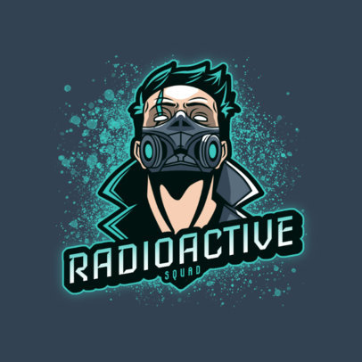 Radioactive-Themed Logo Template with a Masked Character