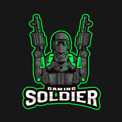 Gaming Logo Maker Featuring a Soldier with Two Grenade Launchers