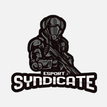 Gaming Logo Template Featuring a Futuristic Shooter