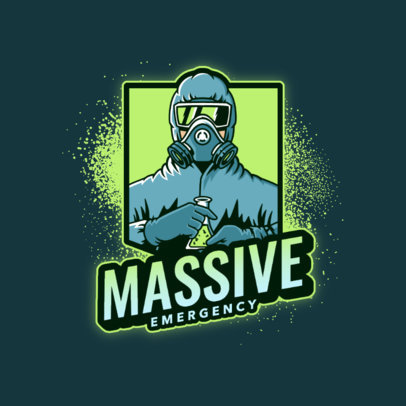 Gaming Team Logo Generator Featuring a Masked Character Holding a Chemistry Flask