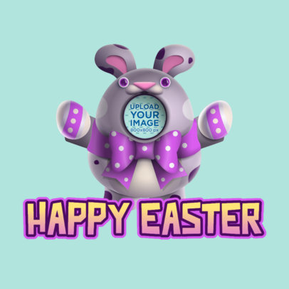 Twitch Emote Logo Template Inspired by Fall Guys Featuring a Cute Rabbit 3690d