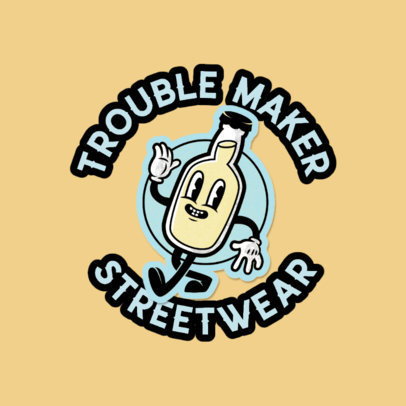 Streetwear Logo Creator with a Cartoonish Beer Bottle Character