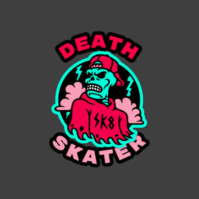 Cartoonish Logo Maker with a Skater Skeleton Graphic
