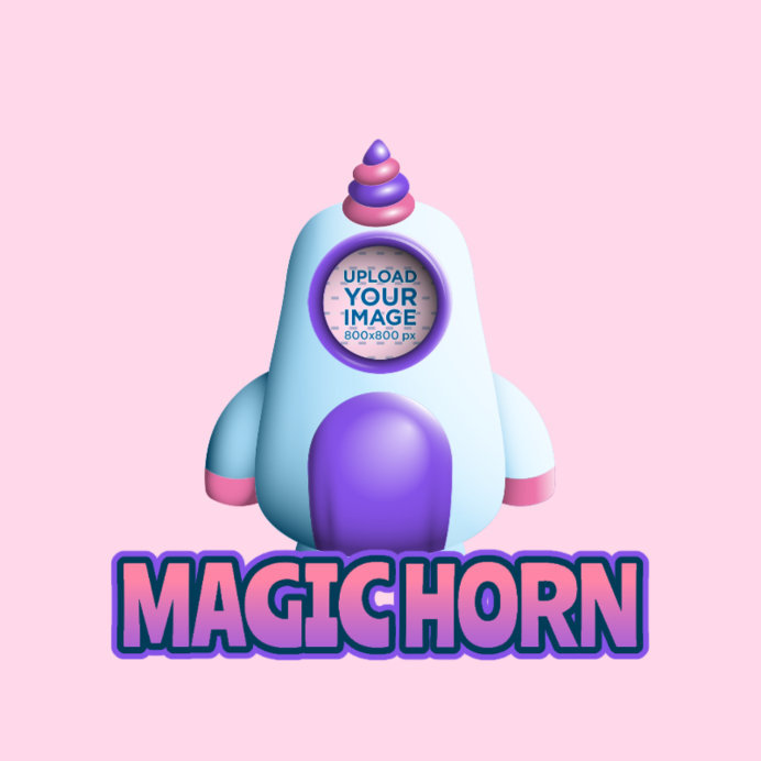Fall-Guys Inspired Twitch Emote Logo Maker Featuring a Unicorn