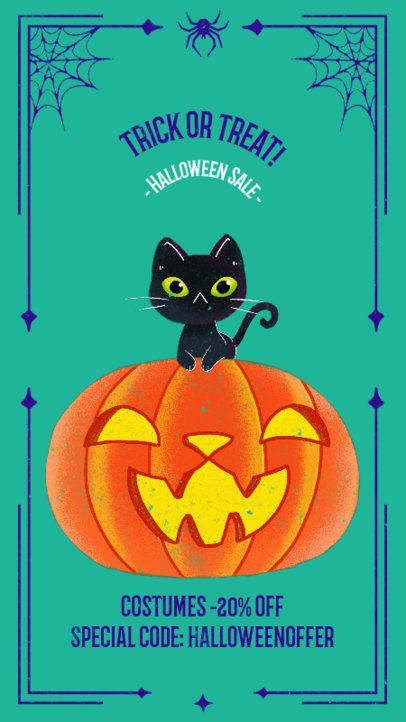 Illustrated Instagram Story Design Maker for a Halloween Costume Sale 