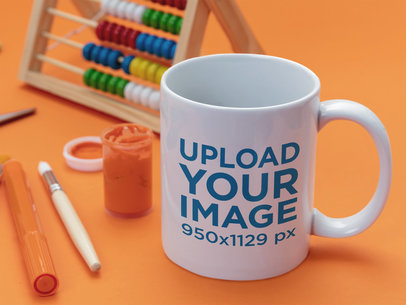 Mockup of an 11 oz Coffee Mug Featuring an Abacus 43581-r-el2