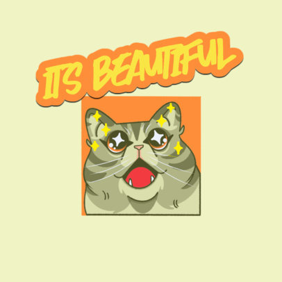 Twitch Emote Logo Creator for a Gaming Channel Featuring a Cat Illustration