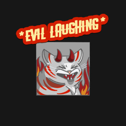 Funny Twitch Emote Logo Template Featuring an Evil Cat Laughing 3674i