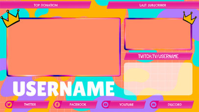 Colorful Twitch Overlay Maker for a Game Streaming Featuring Multiple Webcams 2989