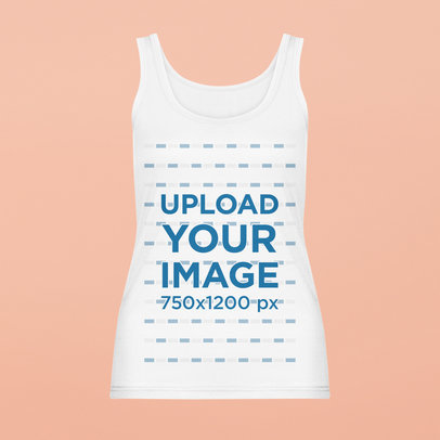 Mockup of a Ghosted Tank Top Featuring a Customizable Background