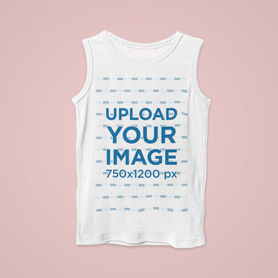 Mockup of a Tank Top Flat Laid over a Customizable Surface 
