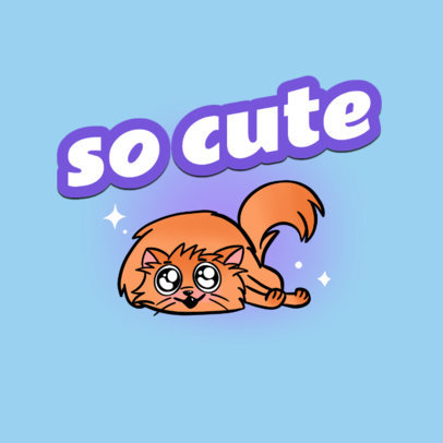 Gaming Twitch Emote Logo Creator Featuring a Lazy Cat 3674k