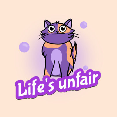 Twitch Emote Logo Maker for a Gaming Channel Featuring a Poker Face Cat 3674l