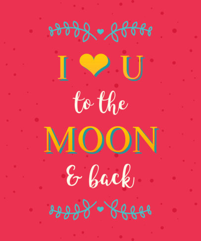 Romantic T-Shirt Design Template Featuring a Love Quote 