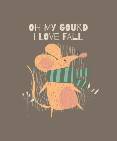 T-Shirt Design Maker Featuring an Autumn Quote and a Mouse