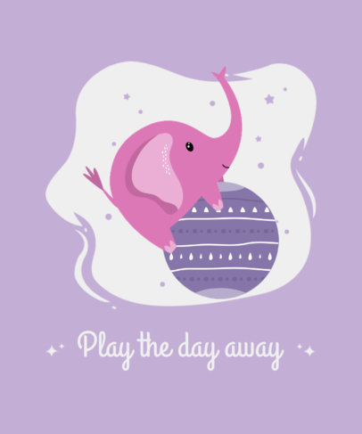 T-Shirt Design Maker Featuring an Elephant Playing