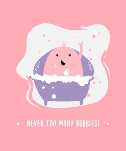 T-Shirt Design Maker with a Cute Elephant Bathing