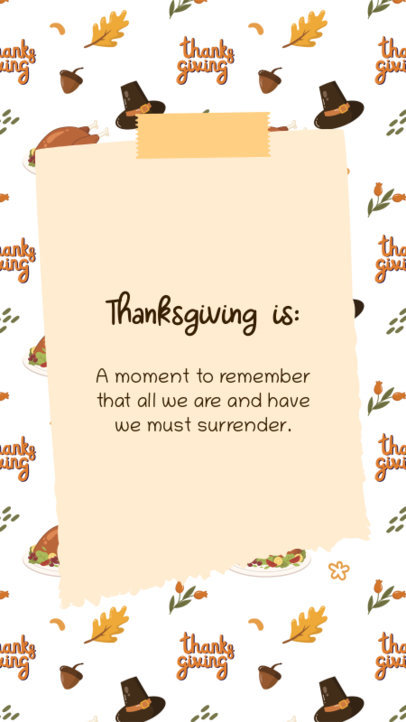 Instagram Story Template with a Cute Autumn Pattern and a Quote 2947e-el1