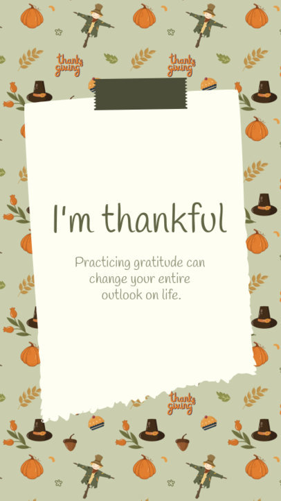 Instagram Story Design Creator Featuring a Thankful Quote for Thanksgiving