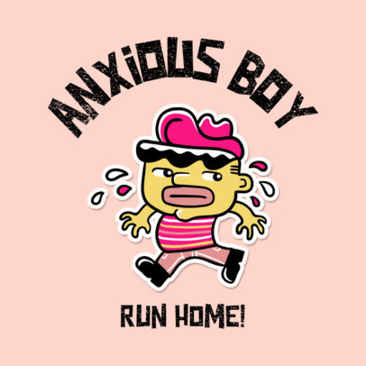 Clothing Store Logo Creator Featuring a Patch of a Cartoonish Sweaty Boy 