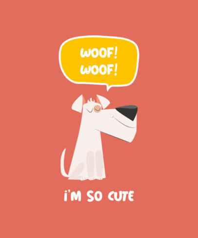 T-Shirt Design Template with a Cute Doggy