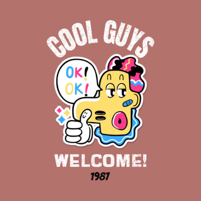 Logo Template for an Urban Clothing Store Featuring a Patch of a Clown