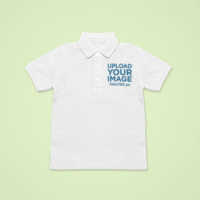 Mockup of a Polo Shirt Laid over a Solid Surface 