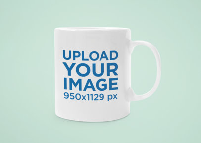 Minimalistic Mockup of an 11 oz Coffee Mug with a Customizable Background