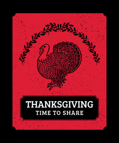 Thanksgiving-Themed T-Shirt Design Maker Featuring a Turkey