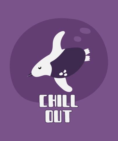 T-Shirt Design Template with an Illustration of a Penguin