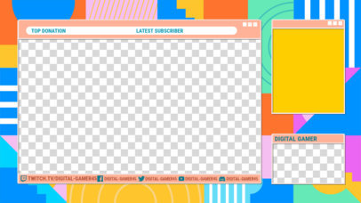 Twitch Overlay Creator for a Gaming Channel Featuring a Colorful Background Design 2991e