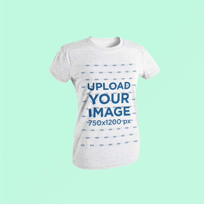 Ghosted Mockup of a Heathered T-Shirt Featuring a Customizable Background
