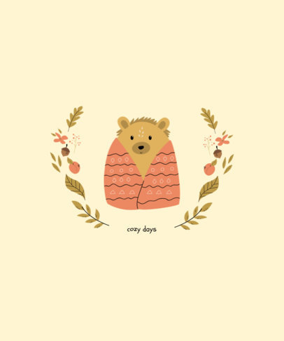 T-Shirt Design Creator with a Fall Theme Featuring an Adorable Animal